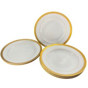 Franconia Krautheim Selb Bavaria Madison Deep Dish Plate Germany Gold Edges SET6